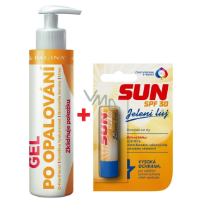 Regina Sun SPF30 lip balm 4.5 g + tanning gel dispenser 250 ml, duopack