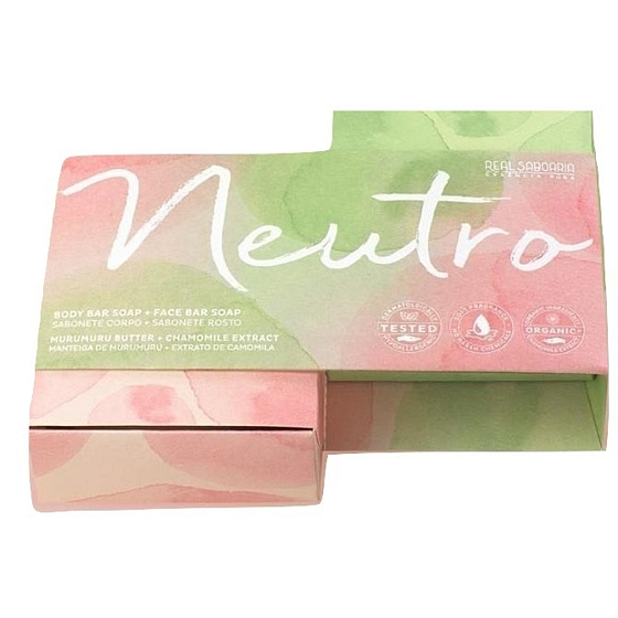 Real Saboaria Chamomile Extract luxury skin soap with a delicate chamomile scent 100 g + Murumuru Butter Body Soap 100 g, cosmetic set