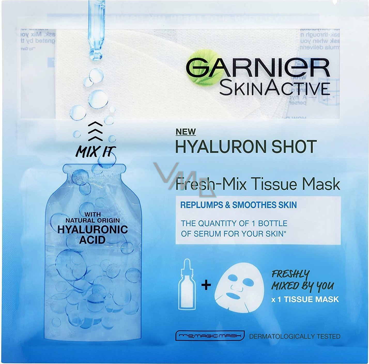 Garnier Hyaluron Shot FreshMix Tissue Mask textile face mask with