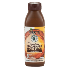 Garnier Fructis Smoothing Macadamia Hair Food Moisturizing Shampoo for a Smooth Hairstyle for Dry, Unruly and Frizzy Hair 350 ml