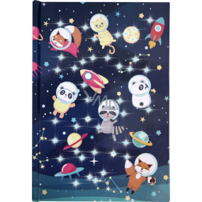 Albi Glow-in-the-Dark Lined Notebook Animal Astronauts 20.9 x 14.6 x 2 cm