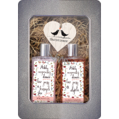 Bohemia Gifts Happy Home Shower Gel for Women 250 ml + hair shampoo 250 ml + wooden heart 1 piece, tin box cosmetic set