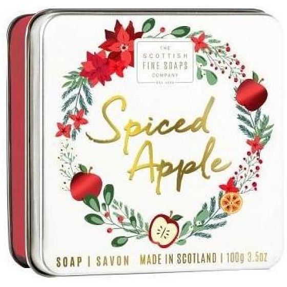 Scottish Fine Soaps Spiced Apple - Spicy Apple toilet soap in a tin can 100 g