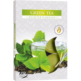 Bispol Aura Green Tea - Green tea scented tealights 6 pieces