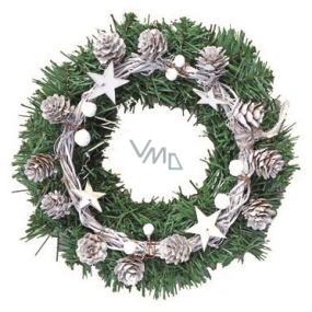Wreath with stars and pine cones 25 cm