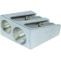 Donau Double metal pencil sharpener, silver 8 and 11 mm
