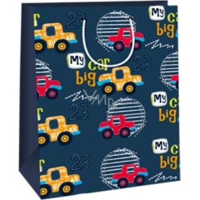 Ditipo Gift paper bag 32,4 x 44,5 x 10,2 cm Dark blue - cars