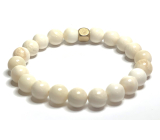Ivory elastic bracelet made of natural ivory, ball 8 mm / 16 - 17 cm