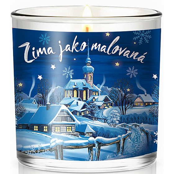 Nekupto Fashion Christmas scented candle Winter as painted 7 x 7,5 cm