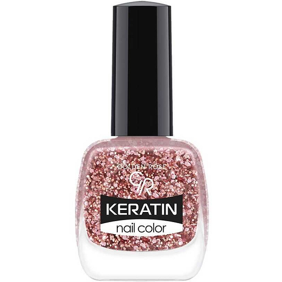 Golden Rose Keratin Nail Color Glitter nail polish 408 10,5 ml