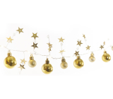 Emos Christmas garland with golden balls and stars 1,9 m, 20 LEDs, warm white