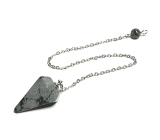 Obsidian cloud pendulum natural stone 2,5 cm + 18 cm chain with bead, rescue stone
