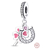 Charm Sterling Silver 925 Four-Leaf Clover for Luck, Horseshoe, Heart, 3-in-1 Pendant for Luck Bracelet