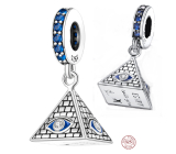 Sterling silver 925 Egypt - calling you - Pyramid, Eye of Horus, travel bracelet pendant