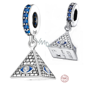 Sterling silver 925 Egypt - calling you - Pyramid, Eye of Horus, travel bracelet pendant
