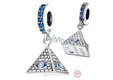 Sterling silver 925 Egypt - calling you - Pyramid, Eye of Horus, travel bracelet pendant