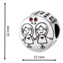 Sterling silver 925 Family friendship - sisters, bead for bracelet family
