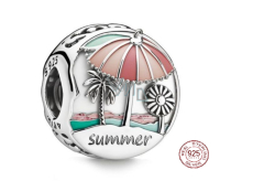 Charm Sterling silver 925 Summer on the beach - Summer, bead for travel bracelet