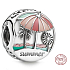 Charm Sterling silver 925 Summer on the beach - Summer, bead for travel bracelet