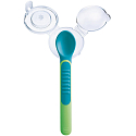 Mam Feeding Spoons & Cover 2 phase feeding spoon with protective cover 6+ months Green 1 set