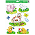 Window film hand painted animals piglet 33,5 x 26 cm