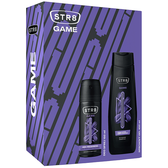 Str8 Game deodorant spray 150 ml + shower gel 400 ml, cosmetic set for men