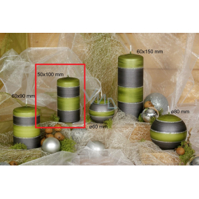 Lima Elegance Gray candle green cylinder 50 x 100 mm 1 piece