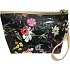 Etue Leatherette black with flowers 21 x 13 x 8 cm 70350