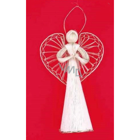 Angel with intertwined wings abaca 21 cm