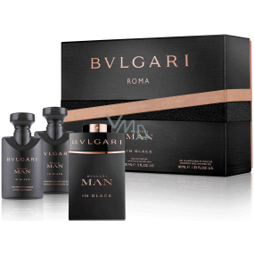 Bvlgari Man In Black Eau de Parfum for Men 60 ml + After Shave Balm 40 ml + Body and Hair Shower Gel 40 ml, Gift Set