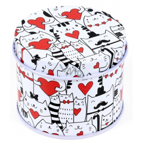 Albi Round mini can Cats with hearts 6.3 x 5 cm
