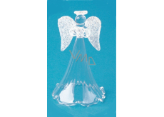 Glass angel with a transparent skirt standing 11 cm