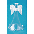Glass angel with a transparent skirt standing 11 cm