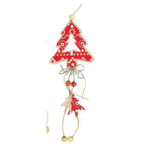 Felt tree red and white for hanging 22 cm