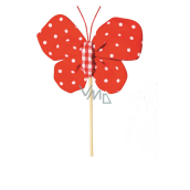 Butterfly fabric recess 8 cm + polka dot skewers