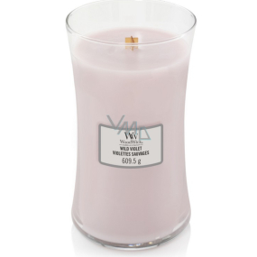 WoodWick Wild Violet - Wild violet scented candle with wooden wick and lid glass large 609.5 g