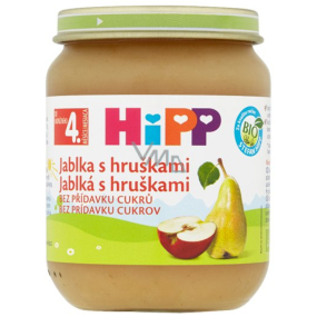 Hipp Fruit Organic Apples with pears fruit side dish, reduced lactose content and no added sugar for children 125 g