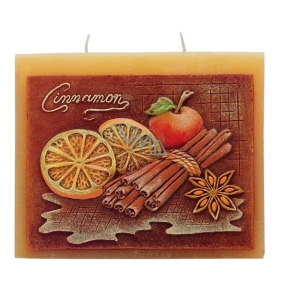 Candles Cinnamon scented flat candle 3 wicks 130 x 105 mm