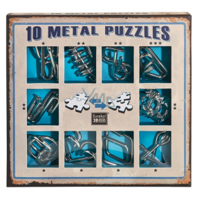Albi Set of 10 metal puzzles blue, age 7+