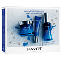 Payot Blue Techni Liss Jour Smoothing Chronoactive Cream 50 ml + Regard Smoothing Chronoactive Gel 15 ml + Concentrate Filling Chronoactive Serum 30 ml, + toiletry bag, cosmetic set