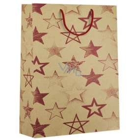 Nekupto Gift kraft bag 31 x 42 x 10 cm Red stars 544 KHXL