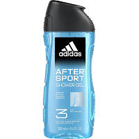 Adidas After Sport 3in1 shower gel for body, hair and face for men 250 ml