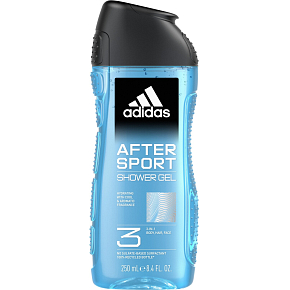 Adidas After Sport 3in1 shower gel for body, hair and face for men 250 ml