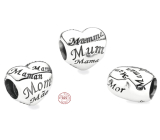 Sterling silver 925 Heart mom - symbol of motherhood and family love, bead for bracelet family