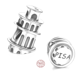 Sterling Silver 925 Italy Pisa - Leaning Tower, travel bracelet bead