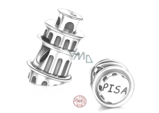 Sterling Silver 925 Italy Pisa - Leaning Tower, travel bracelet bead