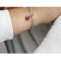 Charm Sterling silver 925 Red ladybug, animal bracelet pendant