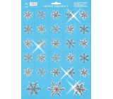 Arch Christmas sticker, window film without adhesive Small snowflakes with glitters 35 x 25 cm