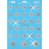 Arch Christmas sticker, window film without adhesive Small snowflakes with glitters 35 x 25 cm