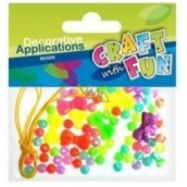 Craft with fun Decorative plastic beads coloured mix 95 pieces